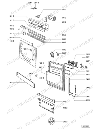 Схема №1 ADG 931/2 AV с изображением Обшивка для электропосудомоечной машины Whirlpool 481245370562