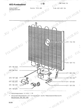 Взрыв-схема холодильника Aeg ARC1516 UGS - Схема узла Freezer cooling system