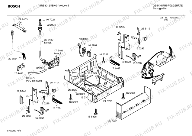 Взрыв-схема посудомоечной машины Bosch SRS4012GB - Схема узла 05