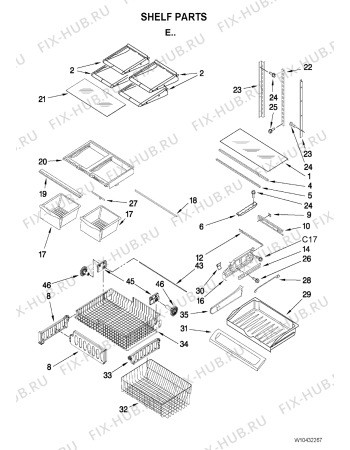 Схема №3 5GFC20PRYA с изображением Рамка для холодильной камеры Whirlpool 482000006750