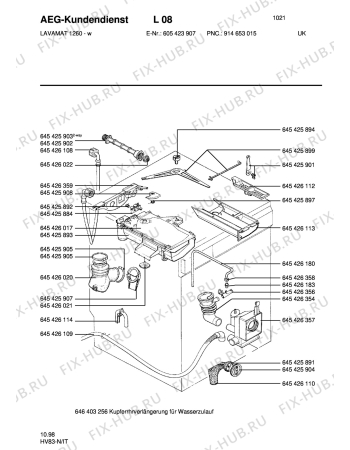 Схема №1 LAV1263 JPN с изображением Труба для стиралки Aeg 8996454263543
