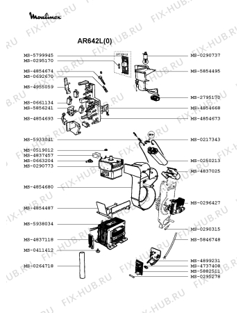 Взрыв-схема микроволновой печи Moulinex AR642L(0) - Схема узла AP002377.0P4