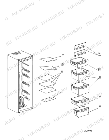 Взрыв-схема холодильника Indesit UPAH1831F (F084988) - Схема узла