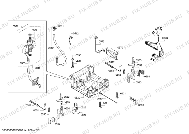 Взрыв-схема посудомоечной машины Bosch SPV43E00EU - Схема узла 05