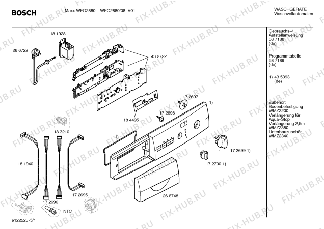 Схема №2 WFO2880 Maxx WFO 2880 с изображением Инструкция по установке и эксплуатации для стиралки Bosch 00587188