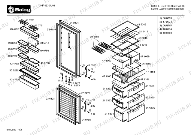 Взрыв-схема холодильника Balay 3KF4930A - Схема узла 02