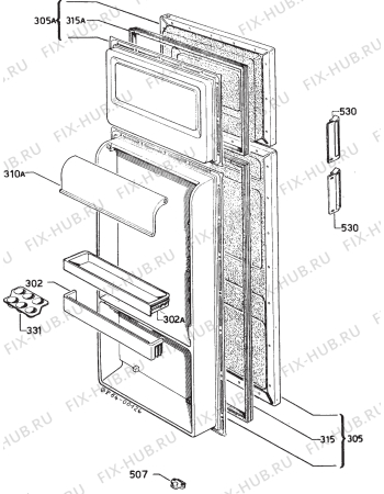 Взрыв-схема холодильника Zanussi DF65/14 - Схема узла Door 003