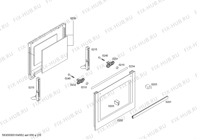 Схема №2 3HE505BP с изображением Уплотнитель двери для плиты (духовки) Bosch 00424217