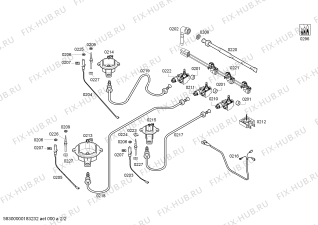 Схема №1 OA16Y5180L с изображением Газовый кран для электропечи Bosch 00758222