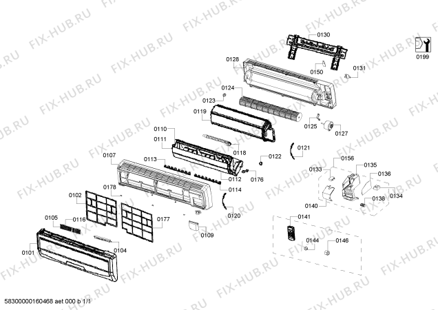 Схема №1 B1ZDI24604 24000 BTU.İNDOOR с изображением Дисплейный модуль для климатотехники Bosch 00649969