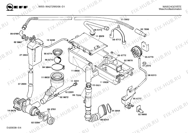 Схема №4 W4272W0 WI55 с изображением Панель для стиральной машины Bosch 00277781