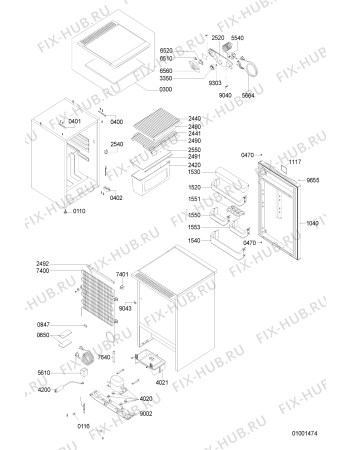 Схема №1 ARC 1100/WH с изображением Микрокомпрессор для холодильника Whirlpool 481236038955