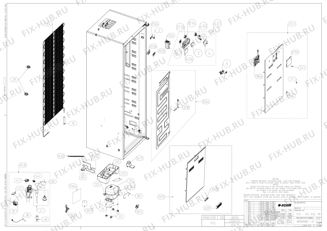 Взрыв-схема холодильника Beko SN145120 (7284640511) - EXTERNAL COOLING UNIT
