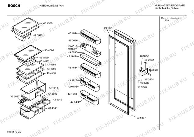 Схема №2 KGV31422 с изображением Переключатель для холодильной камеры Bosch 00175883