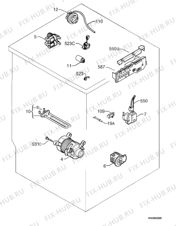 Взрыв-схема стиральной машины Rex Electrolux R80A - Схема узла Electrical equipment 268