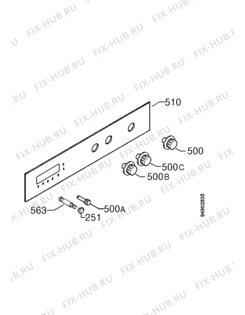 Взрыв-схема плиты (духовки) Zanussi ZDF866B - Схема узла Command panel 037