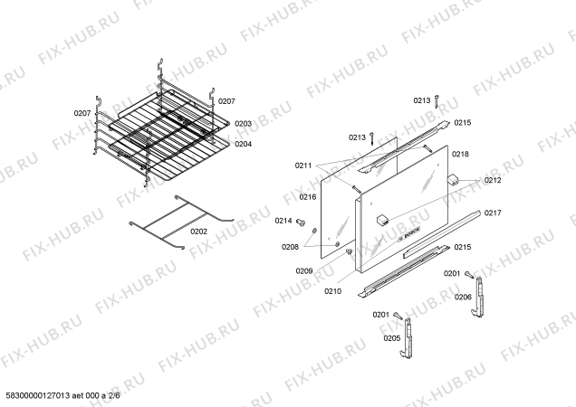 Взрыв-схема плиты (духовки) Bosch HEC65X50ED EXPRESS GRILL EMB INOX 4Q - Схема узла 02