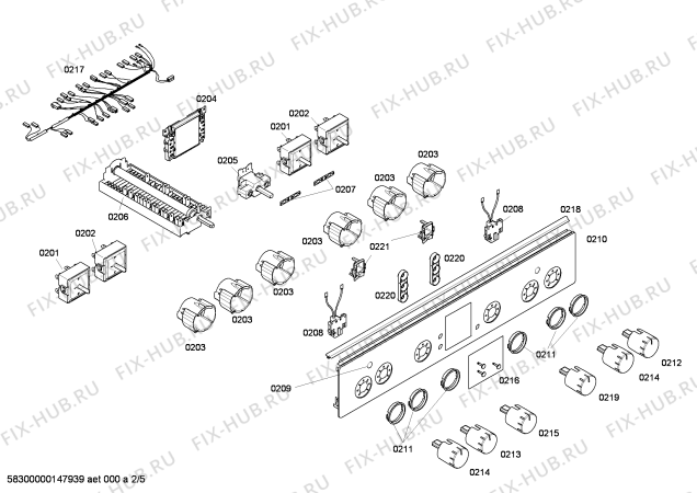 Взрыв-схема плиты (духовки) Bosch HCE744250R - Схема узла 02