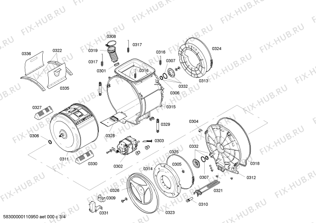 Схема №3 WOP1651II Topp WOP1651 с изображением Кабель для стиральной машины Bosch 00600439