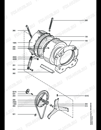 Взрыв-схема стиральной машины Electrolux EWF1289 - Схема узла Functional parts 267