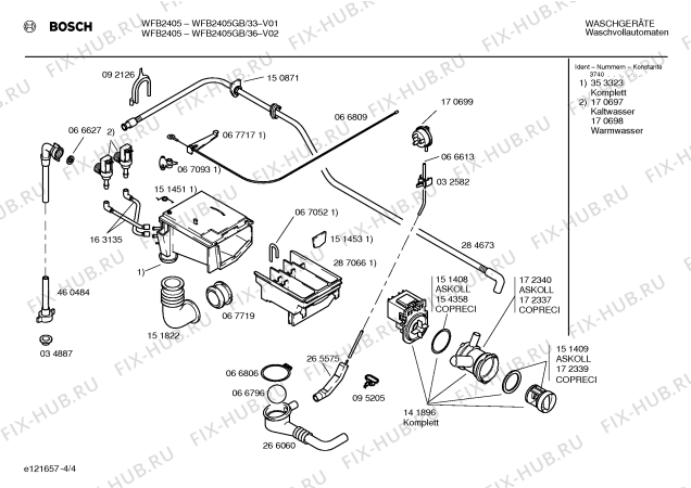 Схема №1 WFB2405GB с изображением Панель управления для стиралки Bosch 00355740