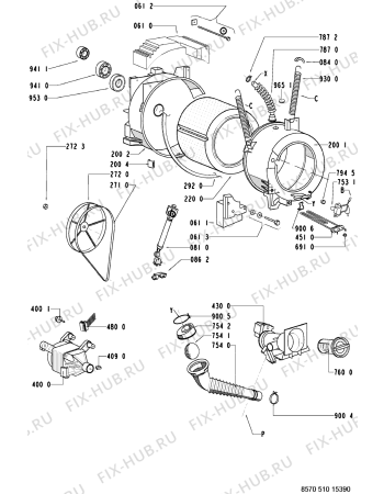 Схема №1 AWM 5104/4 с изображением Обшивка для стиралки Whirlpool 481245214494