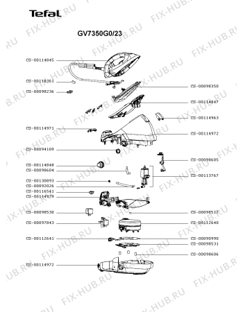 Схема №1 GV7350G8/23 с изображением Рукоятка для электропарогенератора Tefal CS-00114845