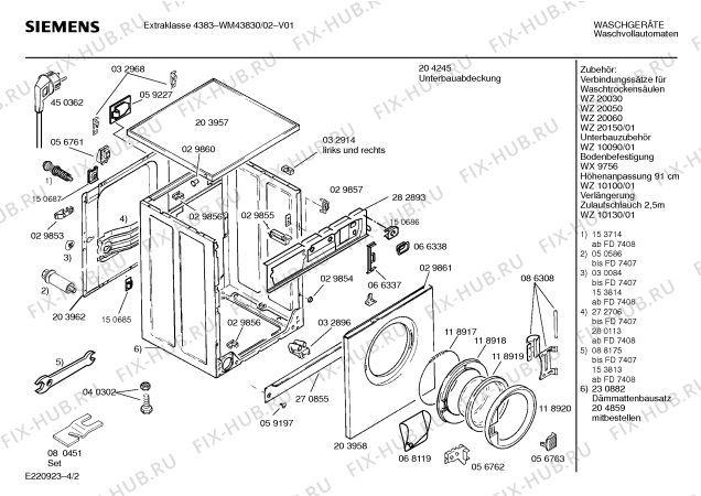 Схема №2 WM43830 EXTRAKLASSE 4383 с изображением Вкладыш в панель для стиральной машины Siemens 00286163