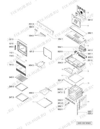 Схема №1 OBU 201 S 145 305 85 с изображением Обшивка для плиты (духовки) Whirlpool 481945358971