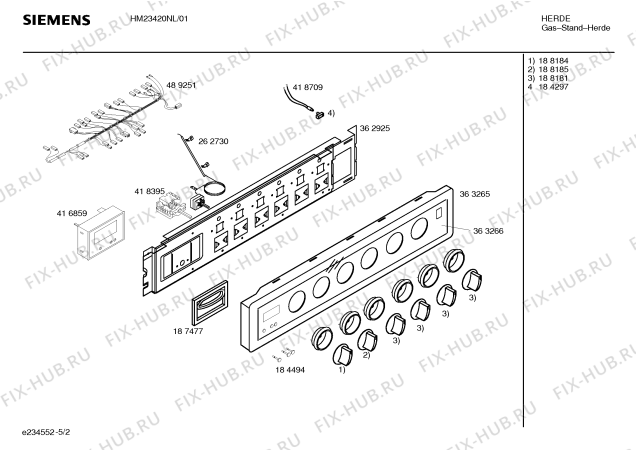 Схема №2 HM23420NL, Siemens с изображением Крышка для электропечи Siemens 00239534