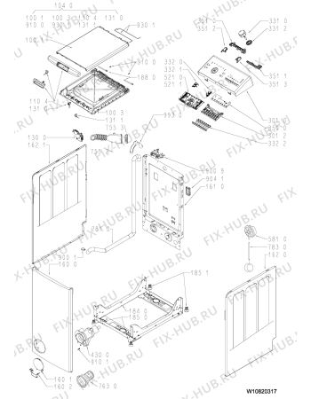 Схема №2 CWT10R16 с изображением Декоративная панель для стиралки Whirlpool 481010839642