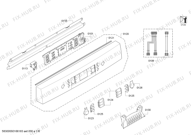 Схема №1 SMU55M02SK с изображением Передняя панель для посудомойки Bosch 00704666