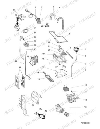 Взрыв-схема стиральной машины Hotpoint-Ariston AQ107D49DIT (F101745) - Схема узла