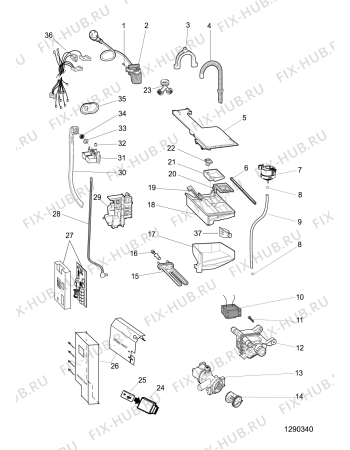 Взрыв-схема стиральной машины Hotpoint-Ariston AQ92F29HIT (F077015) - Схема узла