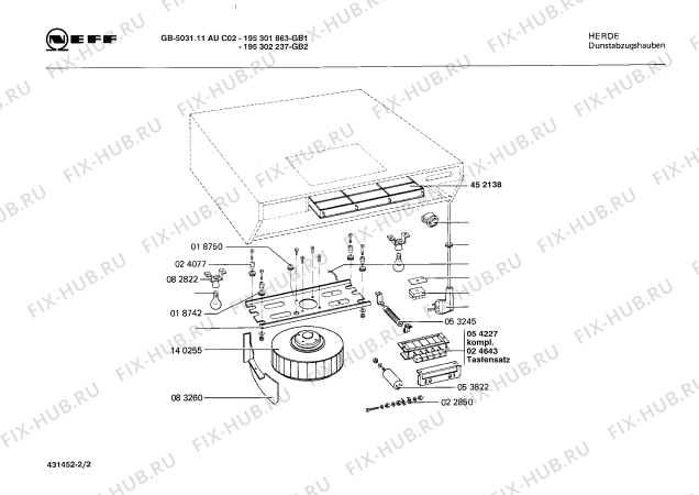 Схема №1 195301863 GB-5031.11AUC02 с изображением Рамка для электровытяжки Bosch 00202705