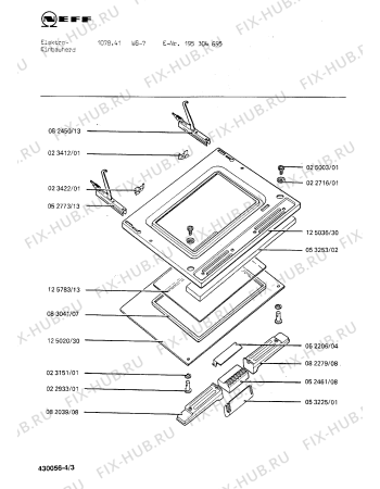 Взрыв-схема плиты (духовки) Neff 195304695 1078.41WS-7 - Схема узла 03