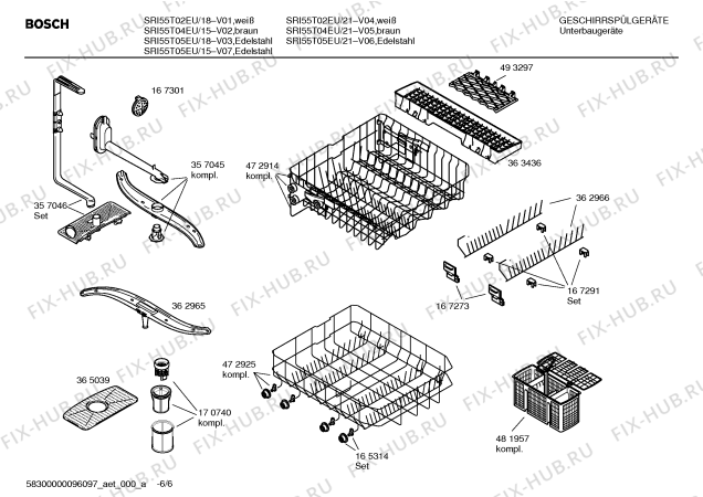 Схема №3 SRI4676 Silence comfort с изображением Инструкция по установке/монтажу для посудомойки Bosch 00586080