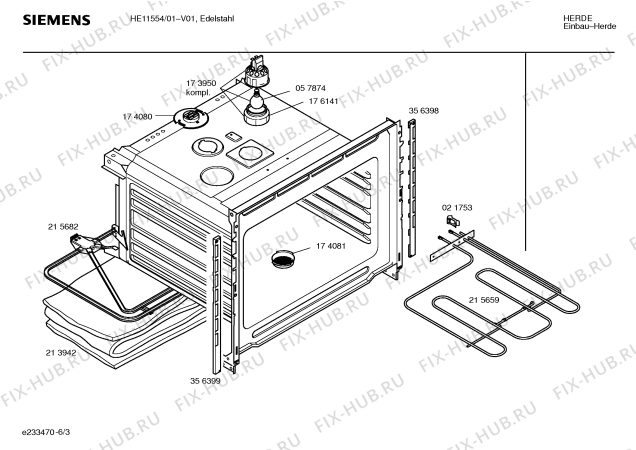 Схема №1 HE11554 с изображением Панель управления для духового шкафа Siemens 00359960