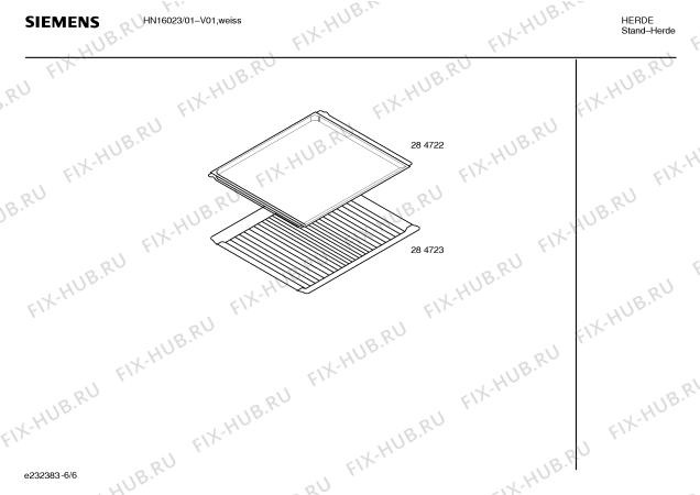 Взрыв-схема плиты (духовки) Siemens HN16023 - Схема узла 06