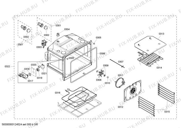 Взрыв-схема плиты (духовки) Bosch HBL5450UC - Схема узла 03