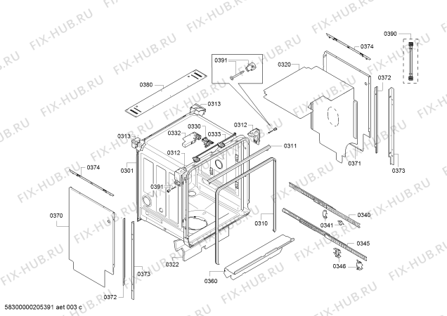 Схема №4 DF261166F с изображением Краткая инструкция для электропосудомоечной машины Bosch 18028088