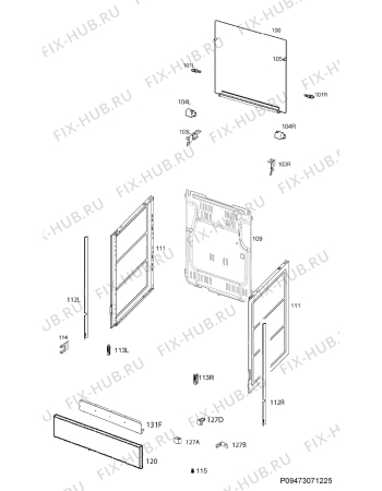 Взрыв-схема плиты (духовки) Electrolux EKM51302OX - Схема узла Housing 001