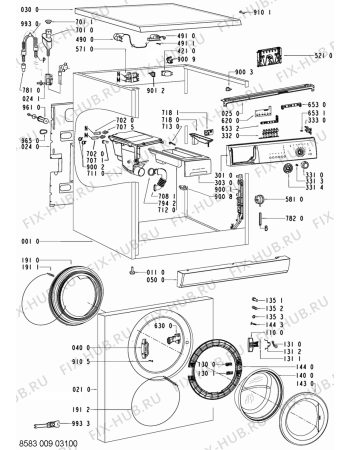 Схема №2 WA Sensitive 34 SD с изображением Модуль (плата) для стиральной машины Whirlpool 480111101839