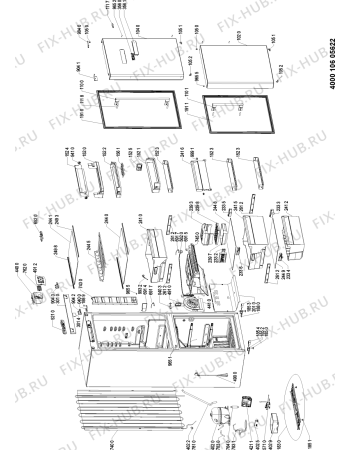 Схема №1 WTV4235 TS с изображением Ящичек для холодильной камеры Whirlpool 481010378912