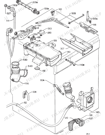 Взрыв-схема стиральной машины Zanussi FLS814C - Схема узла W30 Water details  D