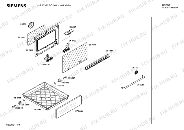 Схема №1 HS23220SF с изображением Инструкция по эксплуатации для плиты (духовки) Siemens 00517713