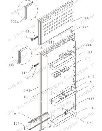 Взрыв-схема холодильника Airlux ARI23DA (321776, HZZI2426) - Схема узла 02