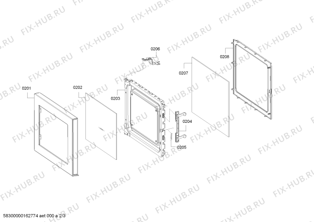 Схема №2 3WGX2029P с изображением Панель для микроволновки Bosch 00674677