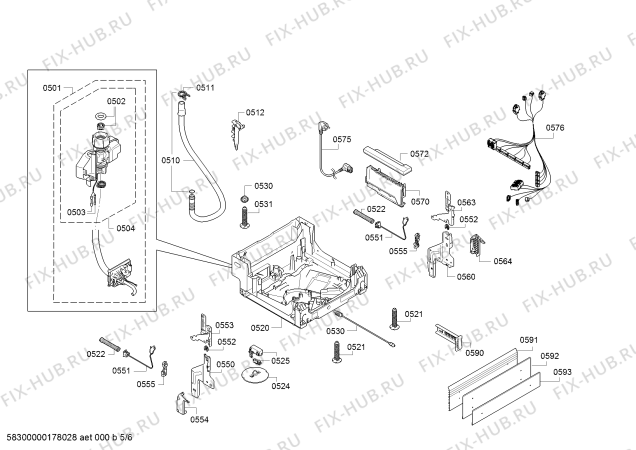 Взрыв-схема посудомоечной машины Siemens SR44E202SK - Схема узла 05