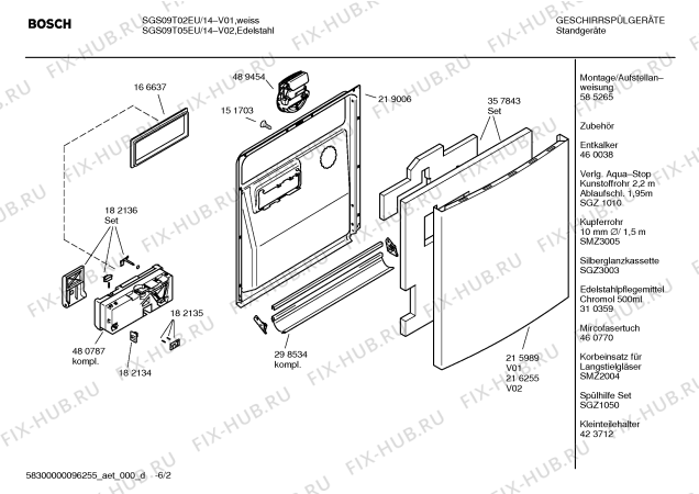 Схема №1 SGS09T05EU Logixx 3in1 с изображением Краткая инструкция для посудомоечной машины Bosch 00590103